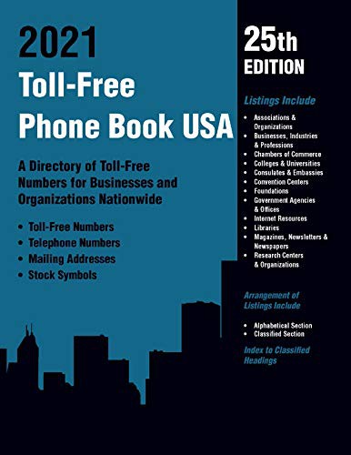 Cover for Toll-free Phone Book USA 2021