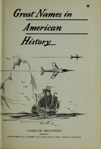 Cover for Great names in American history