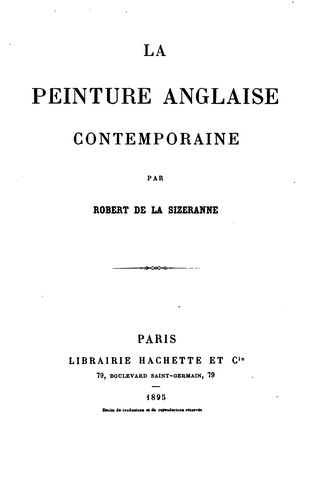 Cover for La peinture anglaise contemporaine