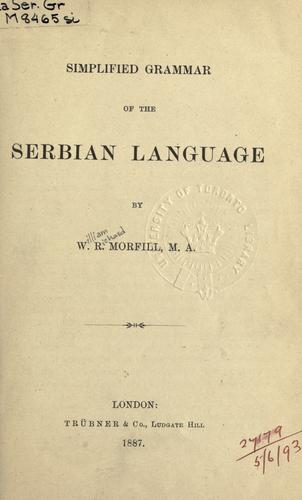 Cover for Simplified grammar of the Serbian language.