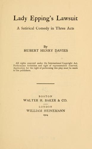 Cover for Lady Epping's lawsuit