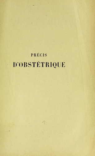 Cover for Pr©♭cis d'obst©♭trique