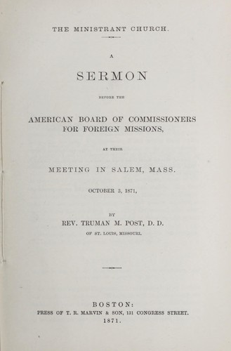 Cover for The ministrant church