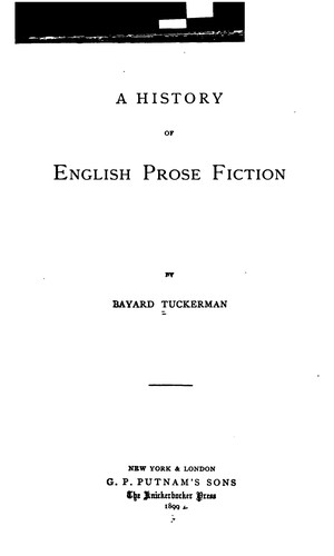 Cover for A History of English Prose Fiction