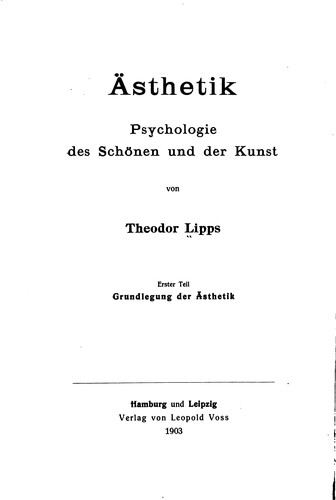 Cover for Ästhetik: Psychologie des Schönen und der Kunst
