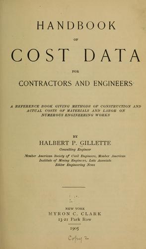 Cover for Handbook of cost data