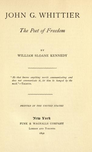 Cover for John G. Whittier