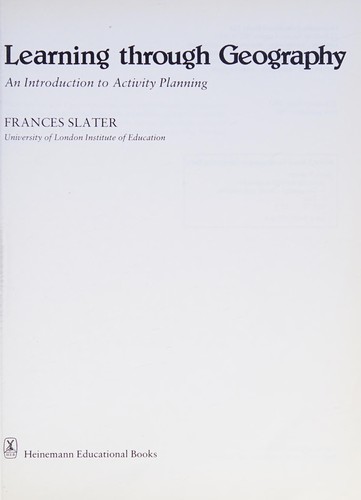 Cover for Learning through geography