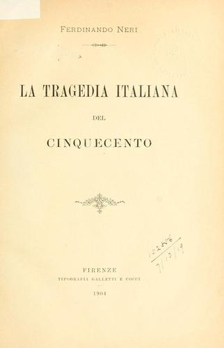 Cover for La tragedia italiana del Cinquecento