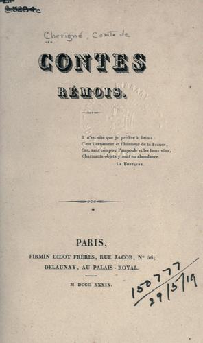 Cover for Contes rémois.