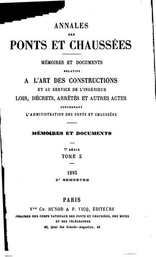 Cover for Annales des ponts et chaussées