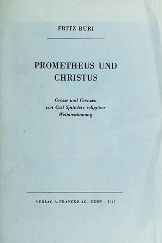 Cover for Prometheus und Christus