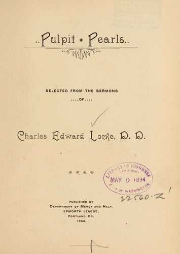 Cover for Pulpit pearls