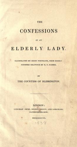 Cover for The confessions of an elderly lady.