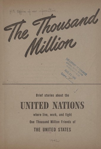 Cover for The thousand million
