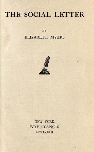 Cover for The social letter
