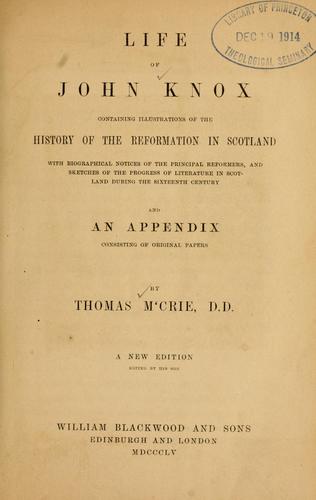 Cover for The works of Thomas M'Crie, D.D.