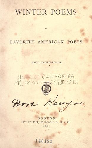 Cover for Winter poems by favorite American poets ...