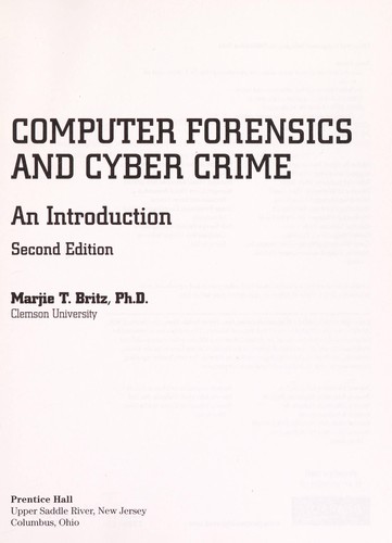 Cover for Computer Forensics and Cyber Crime