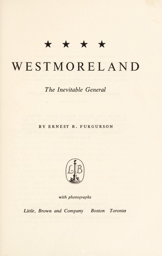 Cover for Westmoreland; the inevitable general