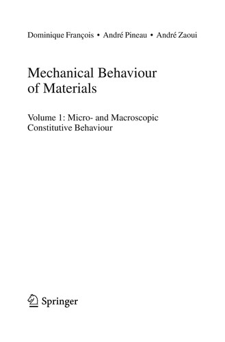 Cover for Mechanical Behaviour of Materials