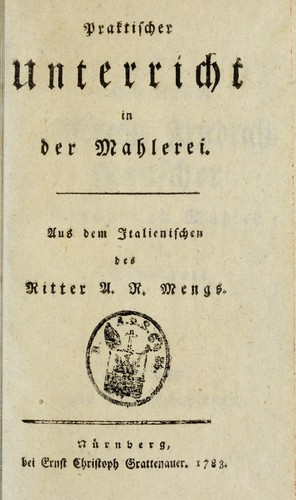 Cover for Praktischer Unterricht in der Mahlerei