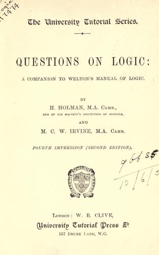 Cover for Questions on logic