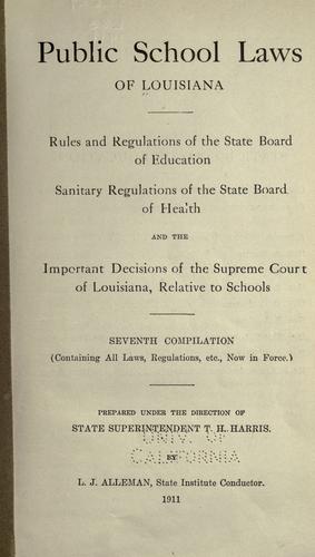 Cover for Public school laws of Louisiana