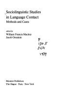 Cover for Sociolinguistic Studies in Language Contact
