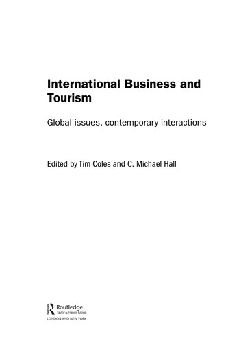 Cover for International business and tourism