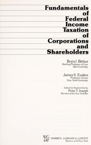 Cover for Fundamentals of Federal Income Taxation of Corporations and Shareholders