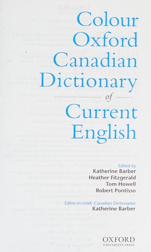 Cover for Colour Oxford Canadian Dictionary of Current English