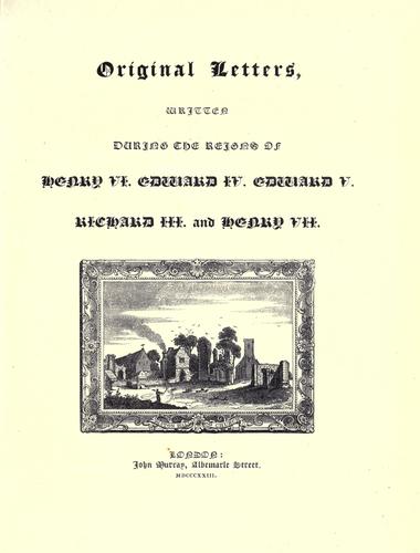 Cover for Original letters