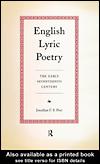 Cover for English Lyric Poetry