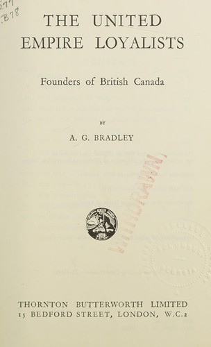 Cover for The United Empire Loyalists, founders of British Canada.