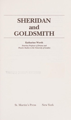 Cover for Sheridan and Goldsmith