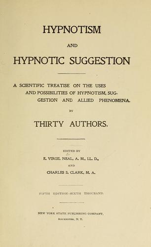 Cover for Hypnotism and hypnotic suggestion