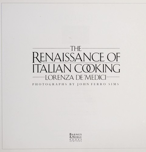 Cover for The renaissance of Italian cooking