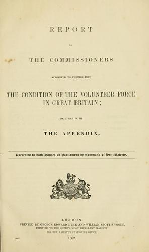 Cover for Report together with the appendix, presented to both Houses of Parliament by command of Her Majesty.