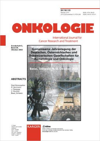 Cover for Deutsche, Osterreichische Und Schweizerische Gesellschaften Fur Hamatologie Und Onkologie (Supplement Issue: Onkologie 2003, 5)
