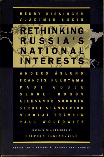 Cover for Rethinking Russia's national interests
