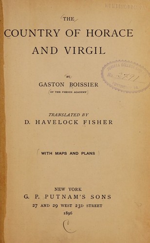 Cover for The country of Horace and Virgil;