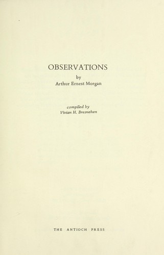 Cover for Observations.
