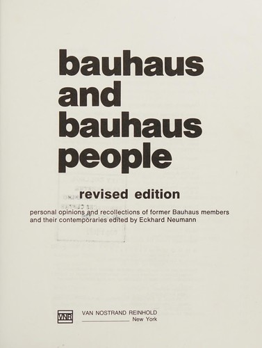 Cover for Bauhaus and Bauhaus people