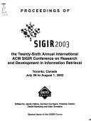 Cover for SIGIR 2003