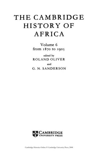 Cover for The Cambridge History of Africa