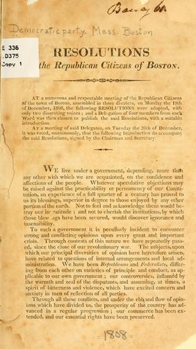 Cover for Resolutions...
