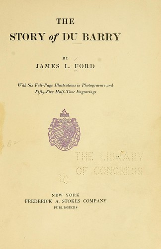 Cover for The story of Du Barry