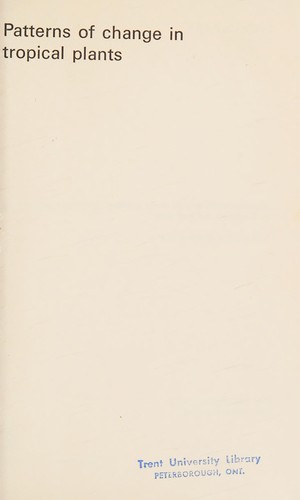 Cover for Patterns of change in tropical plants