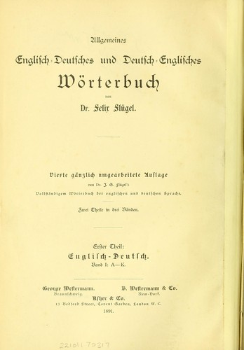 Cover for A Universal English-German and German-English dictionary